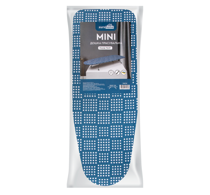 Дошка для прасування ДСП 75*27 см EuroHome MINI, синій (7527W) - фото № 5