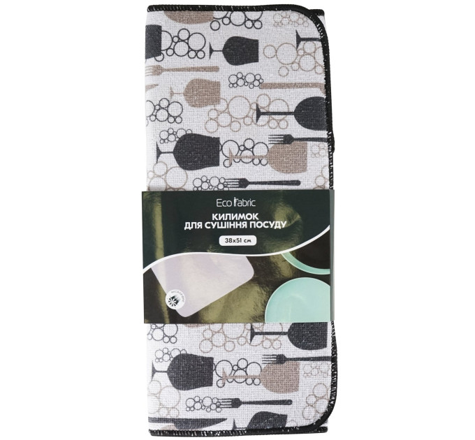 Коврик для сушки посуды Eco Fabric  38*51 см, кухня(EF-3851-KH) - фото № 1