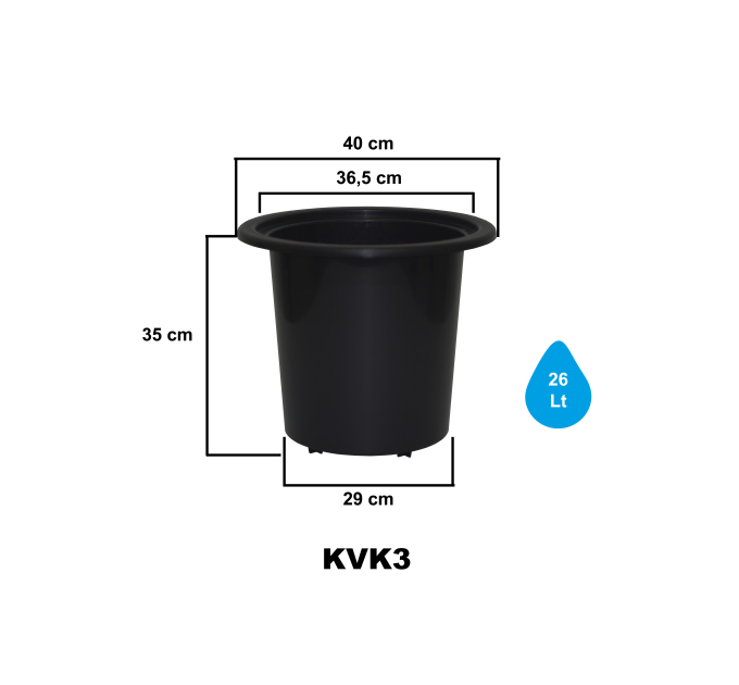 Вазон д/квітів KUMSAL 26 л., антрацит  (20-KVT307102-200100) - фото № 5