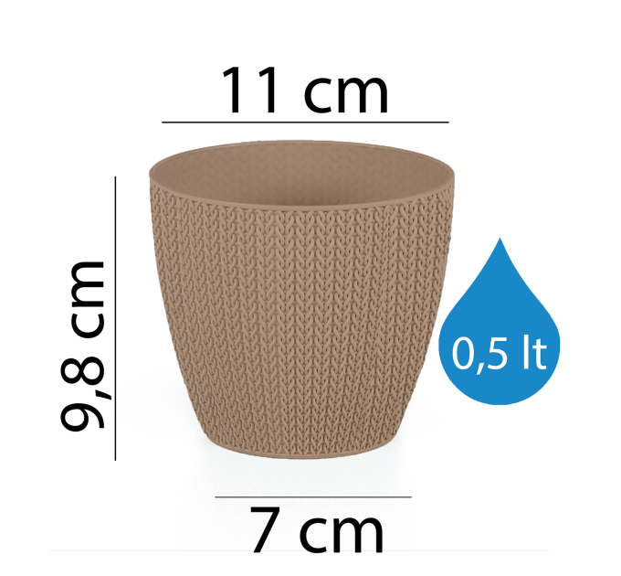 Горшок для цветов SUMELA 0,5 л, мокко (20-SML101214-200100) - фото № 3