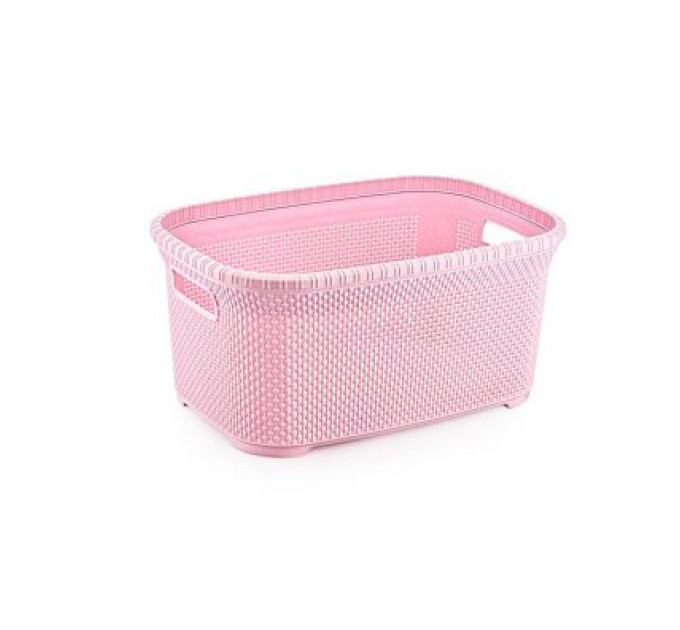 Корзина для білизни без кришки OZ-ER Plastik HONEYCOMB 25л, рожевий (D079-X65) - фото № 1