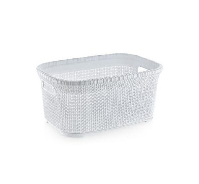Корзина для білизни без кришки OZ-ER Plastik KNIT 25л, білий (O003-X24) - фото № 1