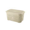 Корзина для зберігання з кришкою ASUDE Plastik 12л, бежевий (ASD165-беж)