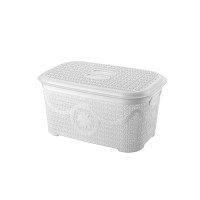 Корзина для зберігання з кришкою ASUDE Plastik 12л, білий (ASD165-біл)
