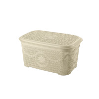 Корзина для зберігання з кришкою ASUDE Plastik 35л, бежевий (ASD167-беж)