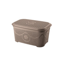 Корзина для зберігання з кришкою ASUDE Plastik 6л, коричневий (ASD164-кор)