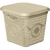Корзина з кришкою глубокая ASUDE Plastik 12л, бежевий (ASD172-беж)
