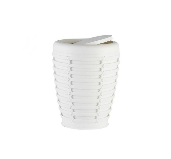 Відро для сміття з кришкою Prima Nova PALM, білий (E21-01-01) - фото № 1