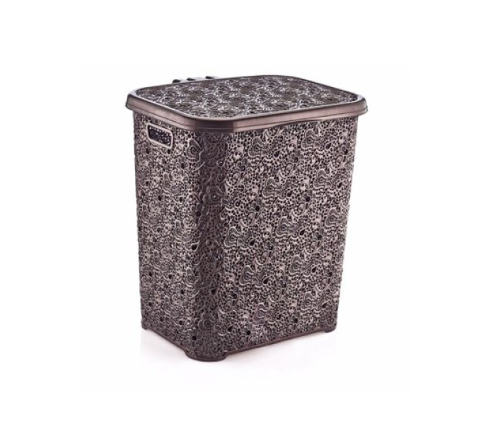Корзина для білизни OZ-ER Plastik LACY 48л, коричневий (P028-X23) - фото № 1