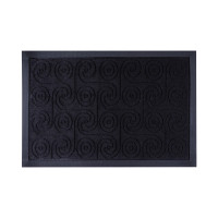 Килимок під двері з краєм Dream Land Кольца 40*60см, чорний (JF1976-black)
