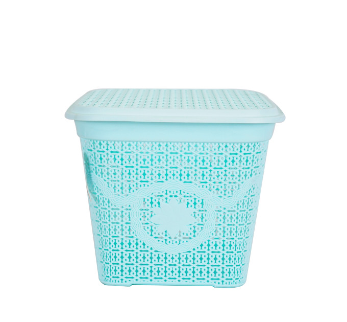 Корзина з кришкою глубокая ASUDE Plastik 12л, салатовий (ASD172-салат) - фото № 3