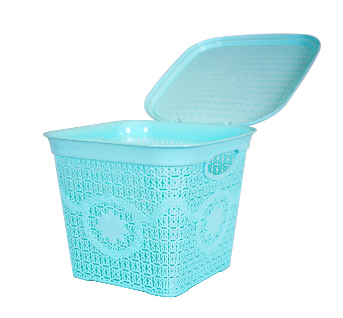 Корзина з кришкою глубокая ASUDE Plastik 12л, салатовий (ASD172-салат) - фото № 2