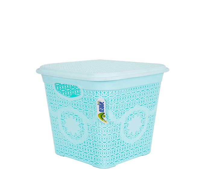 Корзина з кришкою глубокая ASUDE Plastik 12л, салатовий (ASD172-салат) - фото № 1