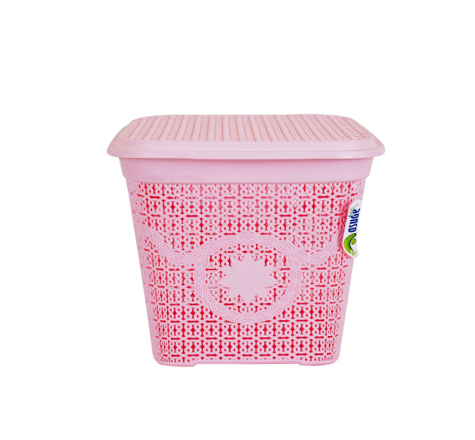 Корзина з кришкою глубокая ASUDE Plastik 12л, рожевий (ASD172-рож) - фото № 2