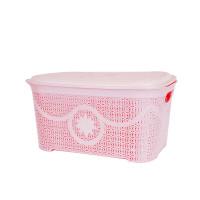 Корзина для зберігання з кришкою ASUDE Plastik 35л, рожевий (ASD167-рож)