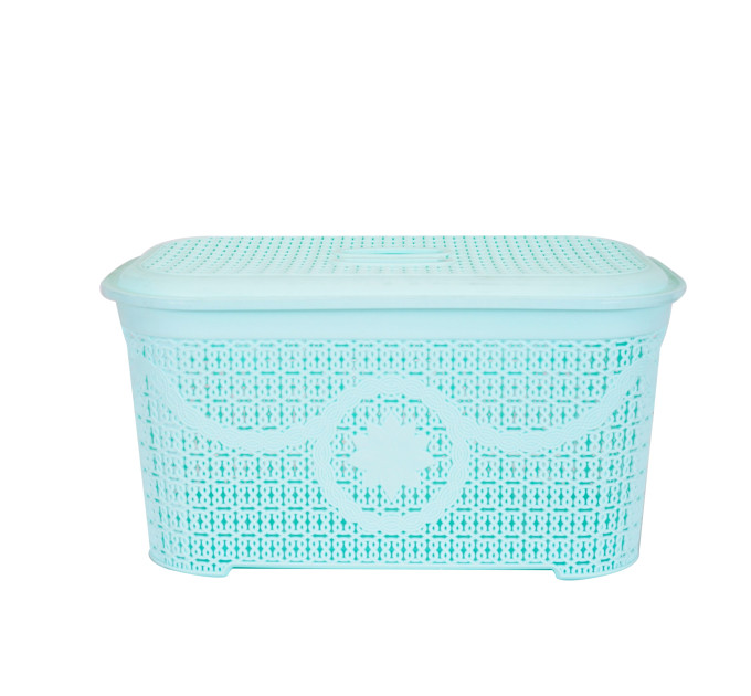 Корзина для зберігання з кришкою ASUDE Plastik 20л, салатовий (ASD166-салат) - фото № 2