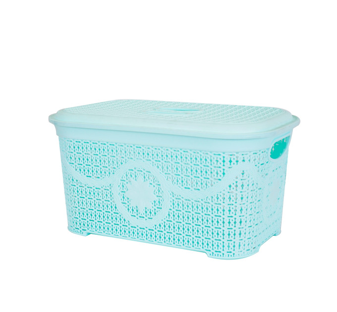 Корзина для зберігання з кришкою ASUDE Plastik 20л, салатовий (ASD166-салат) - фото № 1