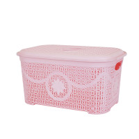 Корзина для зберігання з кришкою ASUDE Plastik 20л, рожевий (ASD166-рож)
