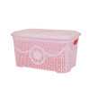 Корзина для зберігання з кришкою ASUDE Plastik 20л, рожевий (ASD166-рож)