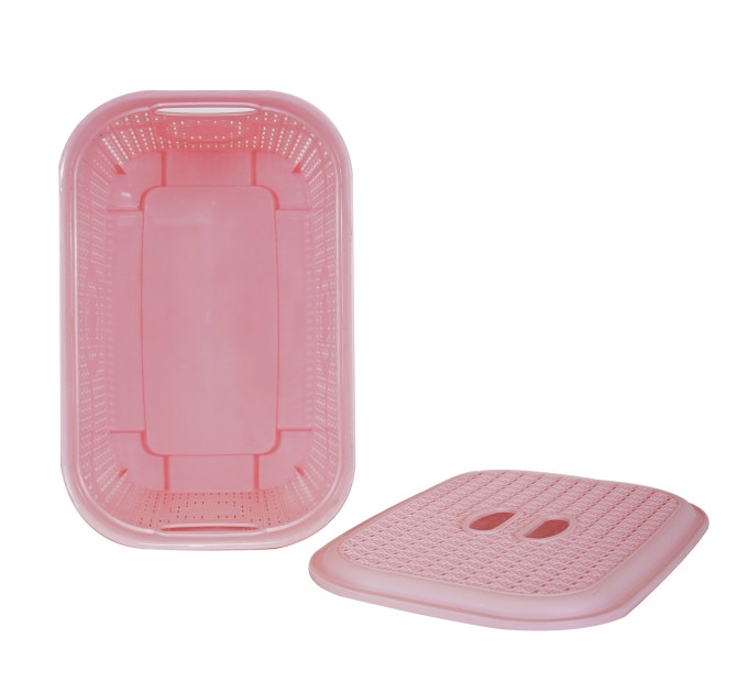 Корзина для зберігання з кришкою ASUDE Plastik 20л, рожевий (ASD166-рож) - фото № 5