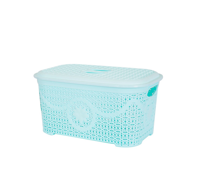 Корзина для зберігання з кришкою ASUDE Plastik 12л, салатовий (ASD165-салат) - фото № 1