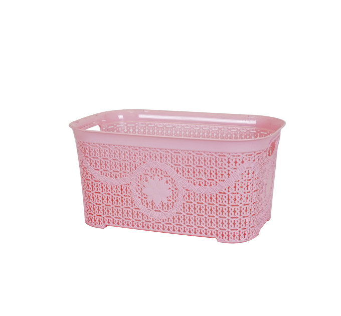 Корзина для зберігання з кришкою ASUDE Plastik 12л, рожевий (ASD165-рож) - фото № 3