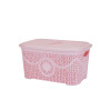 Корзина для зберігання з кришкою ASUDE Plastik 12л, рожевий (ASD165-рож)