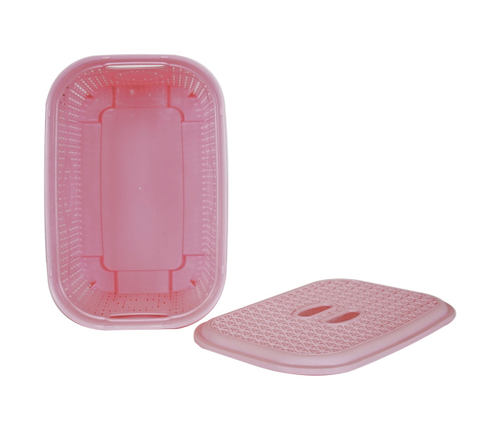 Корзина для зберігання з кришкою ASUDE Plastik 12л, рожевий (ASD165-рож) - фото № 5