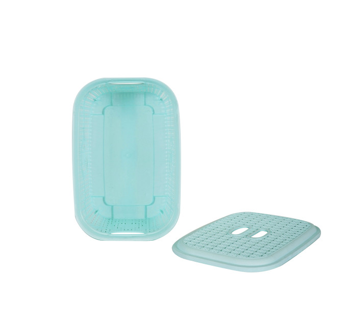 Корзина для зберігання з кришкою ASUDE Plastik 6л, салатовий (ASD164-салат) - фото № 4