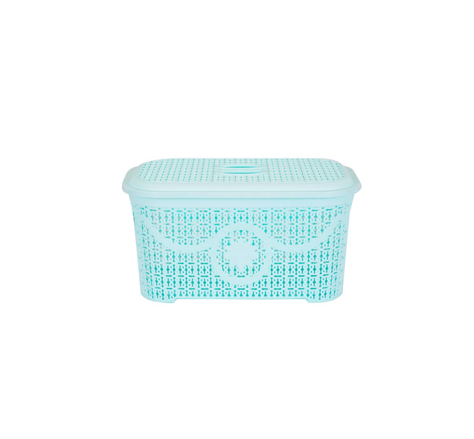 Корзина для зберігання з кришкою ASUDE Plastik 6л, салатовий (ASD164-салат) - фото № 2