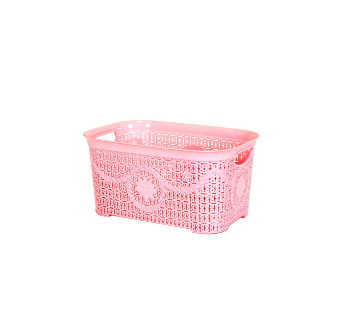 Корзина для зберігання з кришкою ASUDE Plastik 6л, рожевий (ASD164-рож) - фото № 3