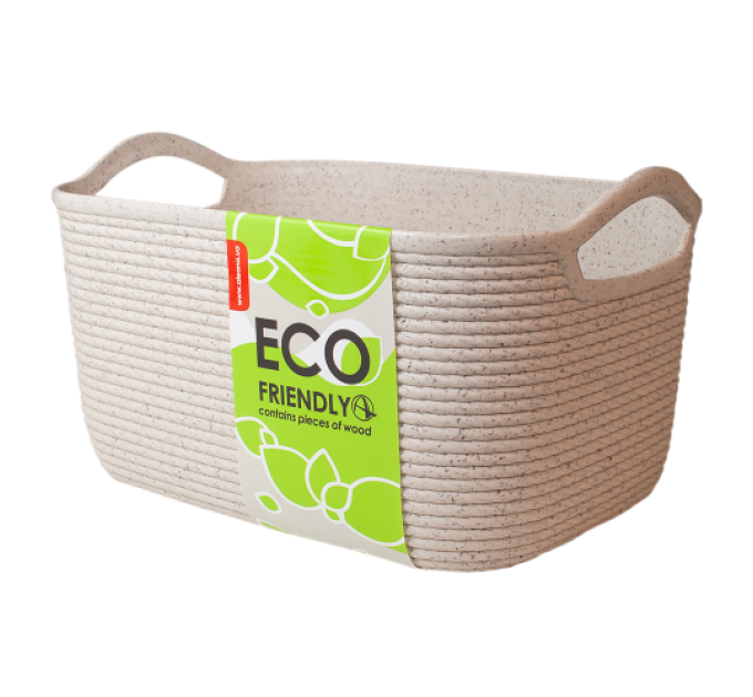 Корзина Алеана ECO WOOD  Джут M 6.5л, біла роза (W127039-б.роза) - фото № 1