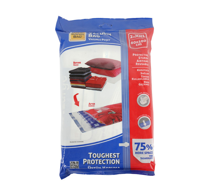 Вакуумний пакет для одягу MAGIC SAVER BAG XXL 80*100см набір 2 шт (MSATREG-1370) - фото № 8