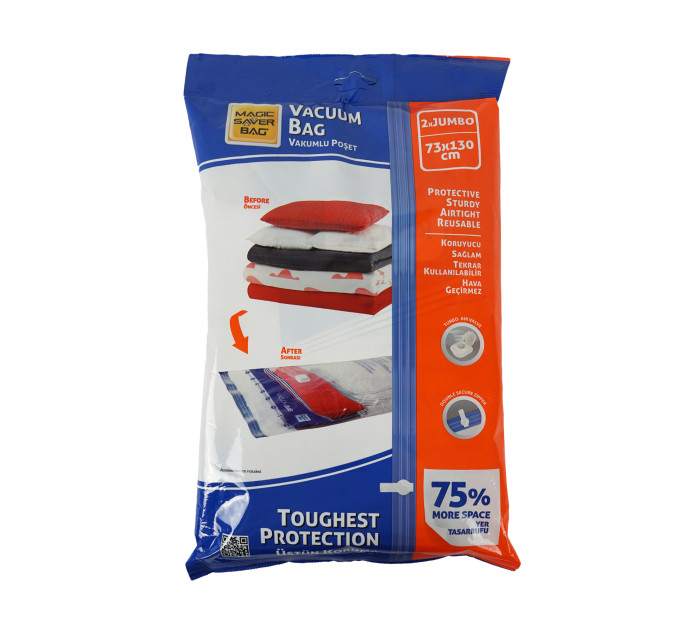 Вакуумний пакет для одягу MAGIC SAVER BAG Jumbo Pack 73*130см набір 2 шт (MSATREG-1371) - фото № 7