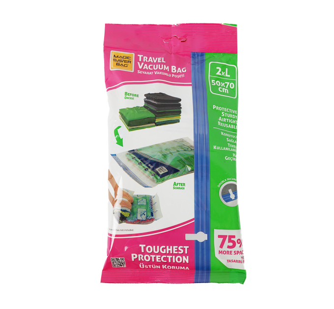 Вакуумний пакет для одягу MAGIC SAVER BAG Roll Up L 50*70 см набір 2шт (MSATROL-1063) - фото № 7