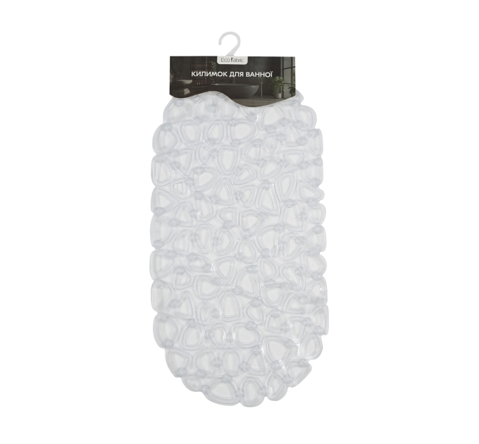 Килимок у ванну кімнату Eco Fabric 68*34см БУБЛИКИ, прозорий-білий (6834-005) - фото № 1