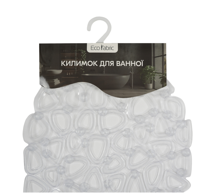 Килимок у ванну кімнату Eco Fabric 68*34см БУБЛИКИ, прозорий-білий (6834-005) - фото № 4