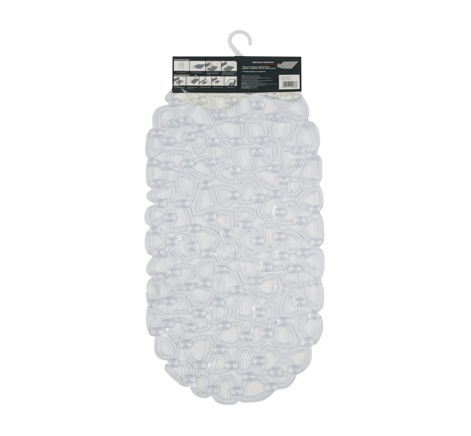 Килимок у ванну кімнату Eco Fabric 68*34см БУБЛИКИ, прозорий-білий (6834-005) - фото № 6
