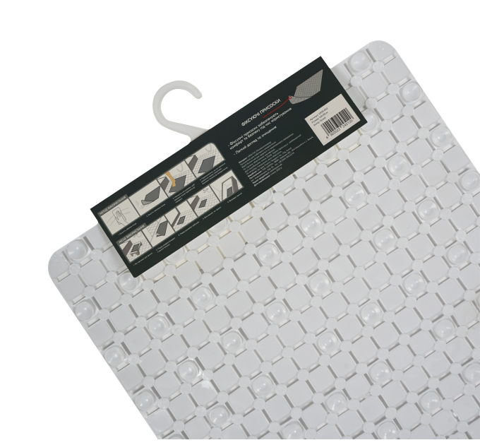 Килимок у ванну кімнату Eco Fabric 69*38см МОЗАЇКА, білий (6938-002) - фото № 4