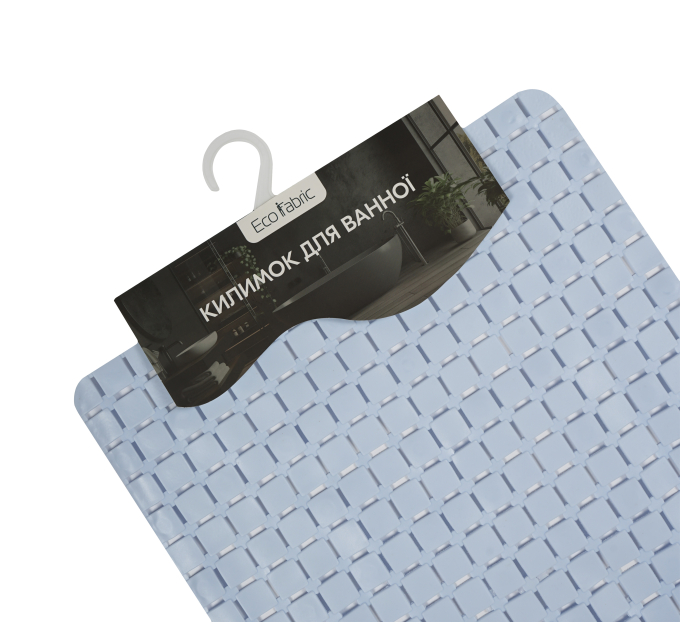 Килимок у ванну кімнату Eco Fabric 69*38см МОЗАЇКА, блакитний (6938-003) - фото № 6