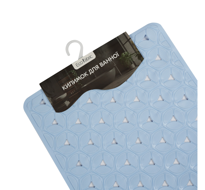 Килимок у ванну кімнату Eco Fabric 70*40см ПЕЛЮСТКИ, блакитний (7040-003) - фото № 4