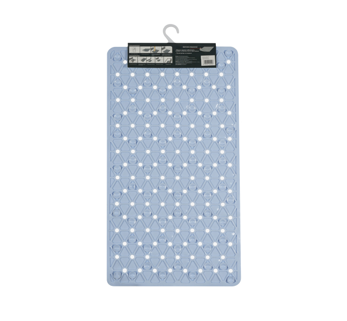 Килимок у ванну кімнату Eco Fabric 68*37см ТРИКУТНИКИ, блакитний (6837-014) - фото № 2
