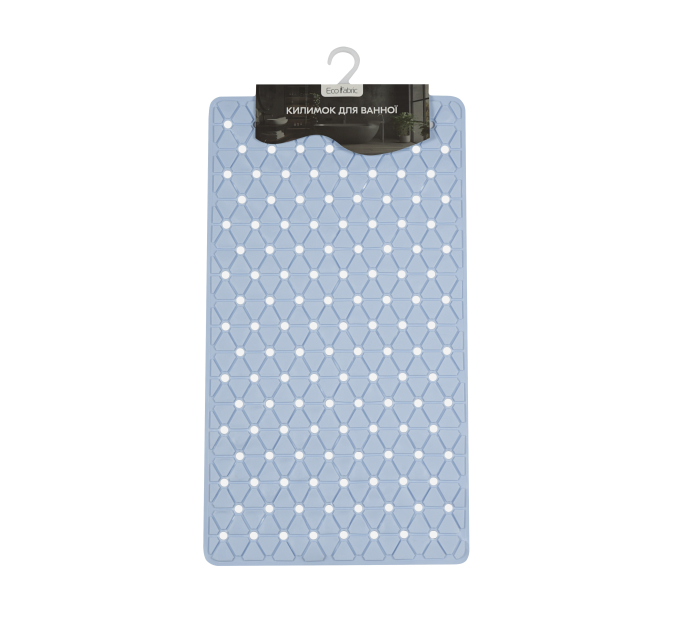 Килимок у ванну кімнату Eco Fabric 68*37см ТРИКУТНИКИ, блакитний (6837-014) - фото № 1