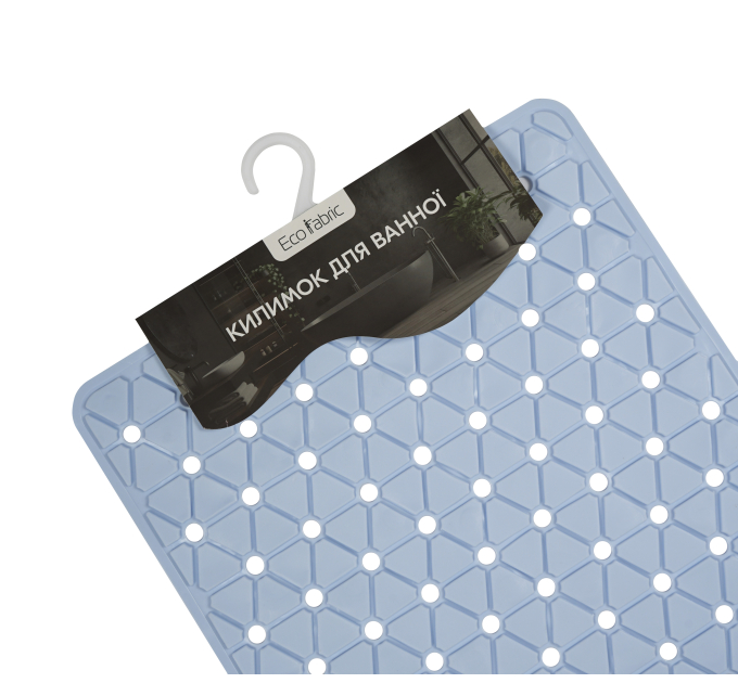 Килимок у ванну кімнату Eco Fabric 68*37см ТРИКУТНИКИ, блакитний (6837-014) - фото № 3