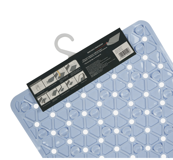 Килимок у ванну кімнату Eco Fabric 68*37см ТРИКУТНИКИ, блакитний (6837-014) - фото № 5