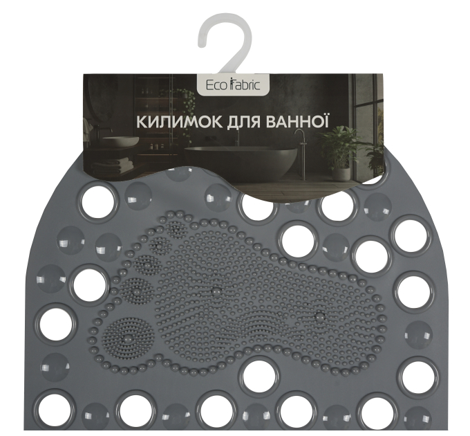 Килимок у ванну кімнату Eco Fabric масажний 68*37см НІЖКИ, сірий (6837-009) - фото № 5