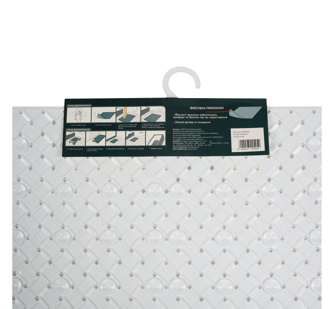 Килимок у ванну кімнату Eco Fabric для душу 50*50см ЛОЗА, білий (5050-002) - фото № 5