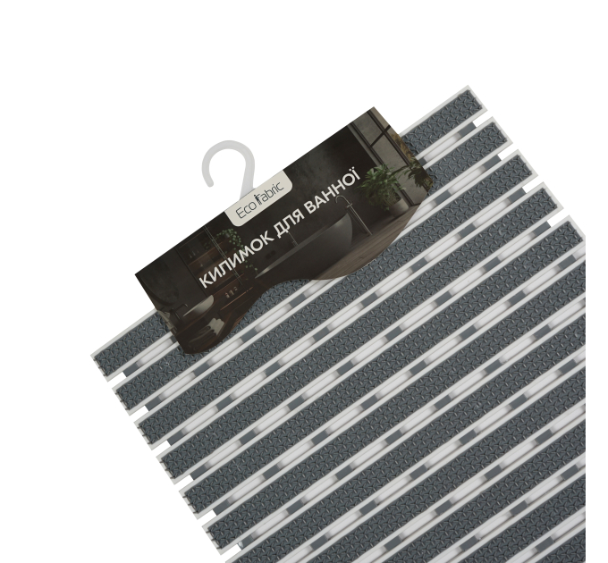 Килимок у ванну кімнату Eco Fabric 69*40см СМУЖКА, сірий (6940-001) - фото № 3