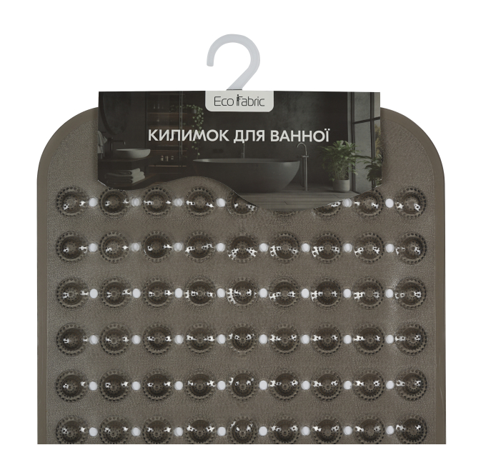 Килимок у ванну кімнату Eco Fabric масажний 70*37см СФЕРИ, прозоро-чорний (7037-004) - фото № 6