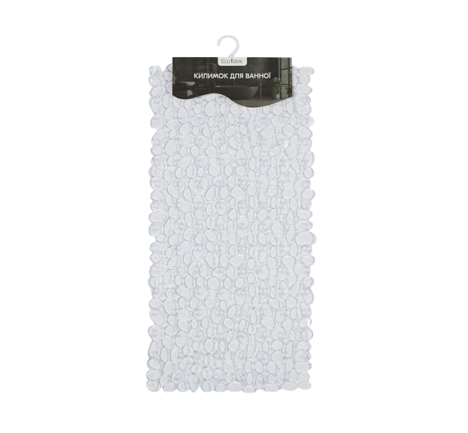 Килимок у ванну кімнату Eco Fabric 68*34см ГАЛЬКА, прозоро-білий (6834-001) - фото № 1